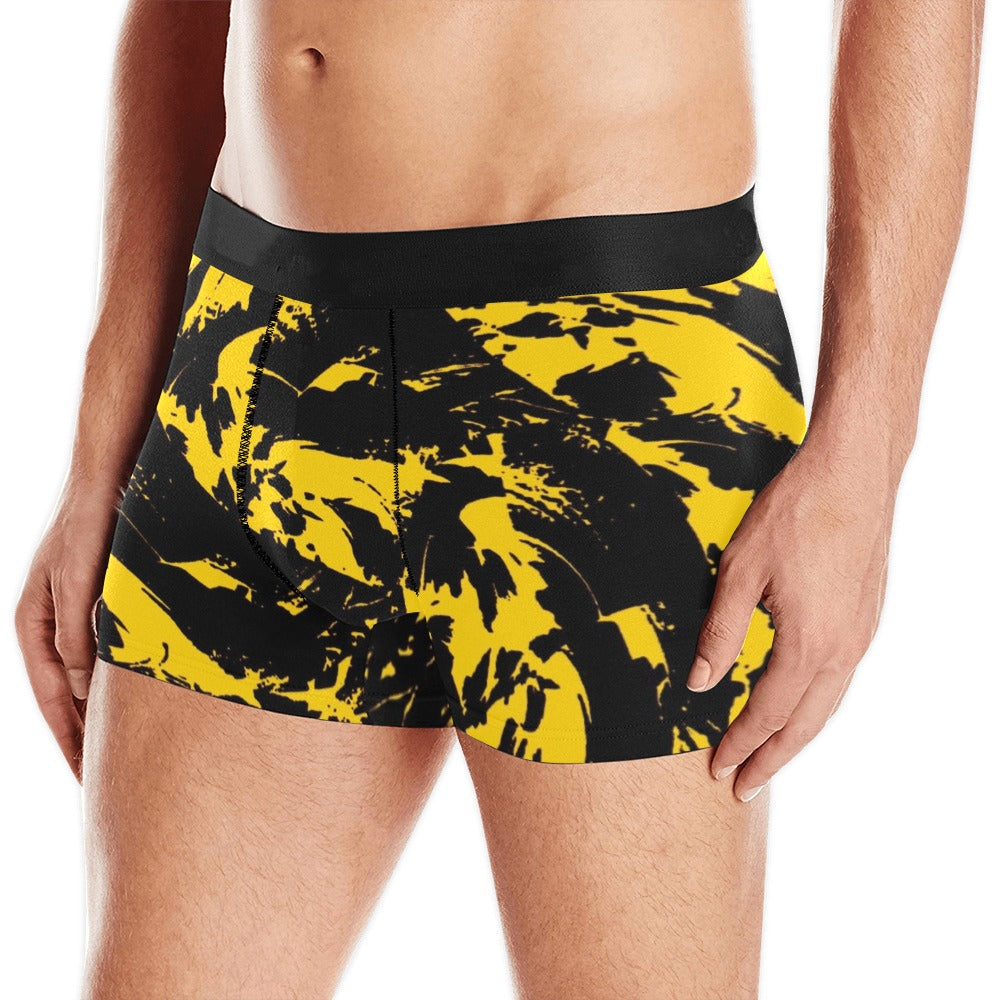 Black and Yellow Paint Splatter Graffiti Boxer Briefs BigTexFunkadelic
