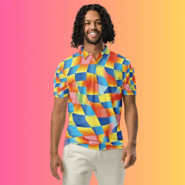Abstract Rave Polo for EDM Enthusiasts EDMFestieGear.com