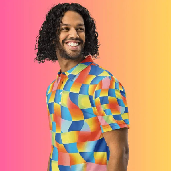 Abstract Rave Polo for EDM Enthusiasts EDMFestieGear.com