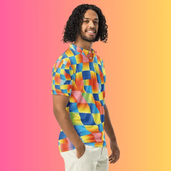 Abstract Rave Polo for EDM Enthusiasts EDMFestieGear.com